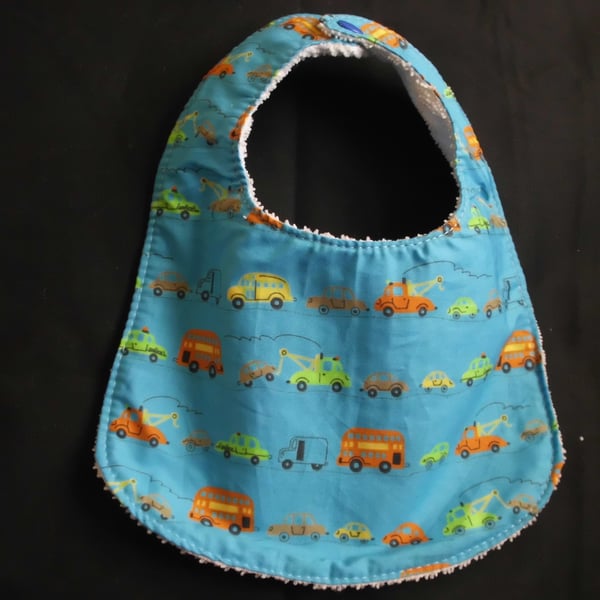 Baby Boy cars and buses Bib