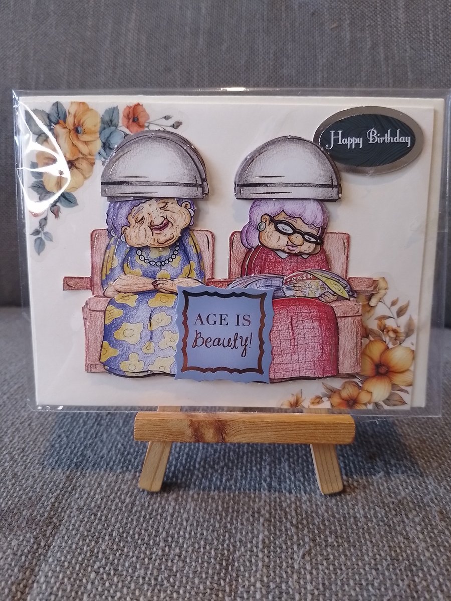 Grans at the hairdressers fun birthday card