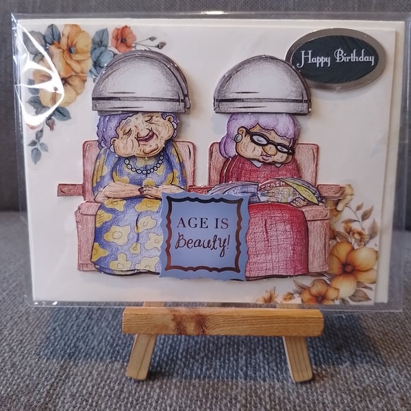 Grans at the hairdressers fun birthday card