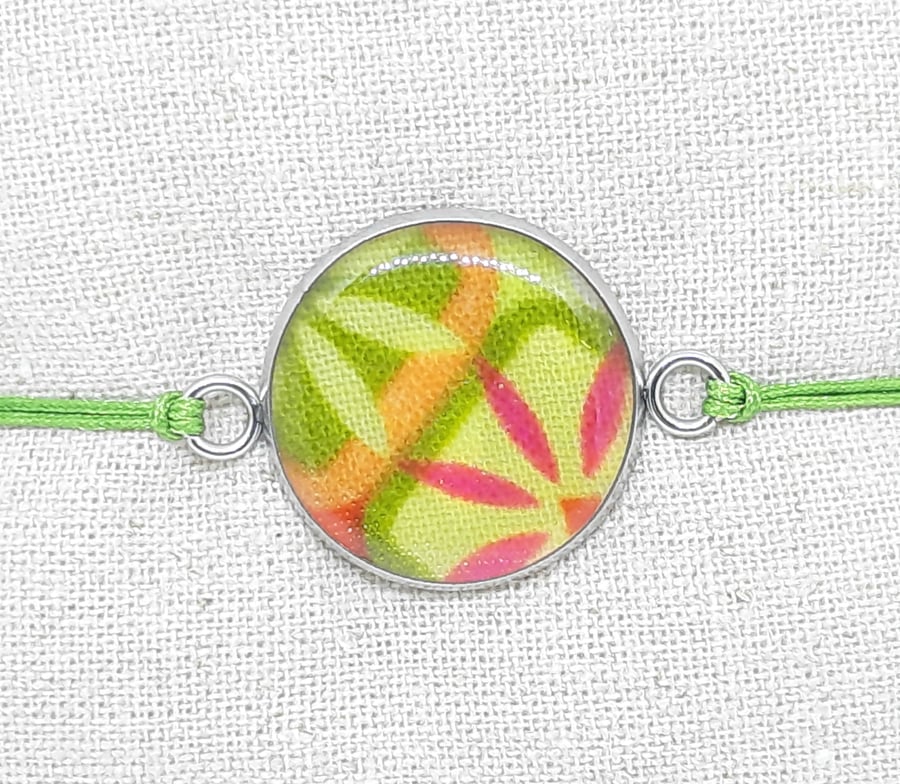 Adjustable Resin Pendant Bracelet