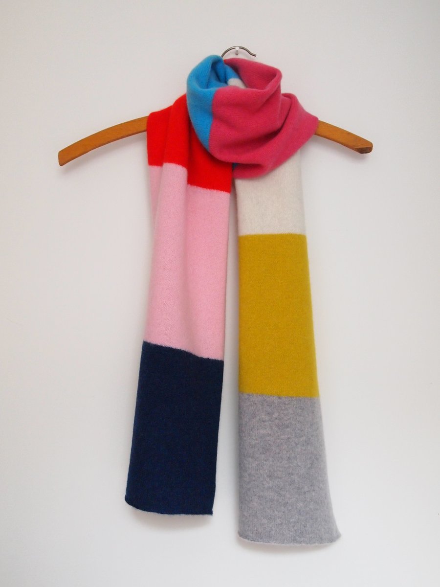 Soft Lambswool Block Colour Scarf