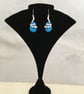 Vibrant Blue Teardrop Wave Earrings - Image 3