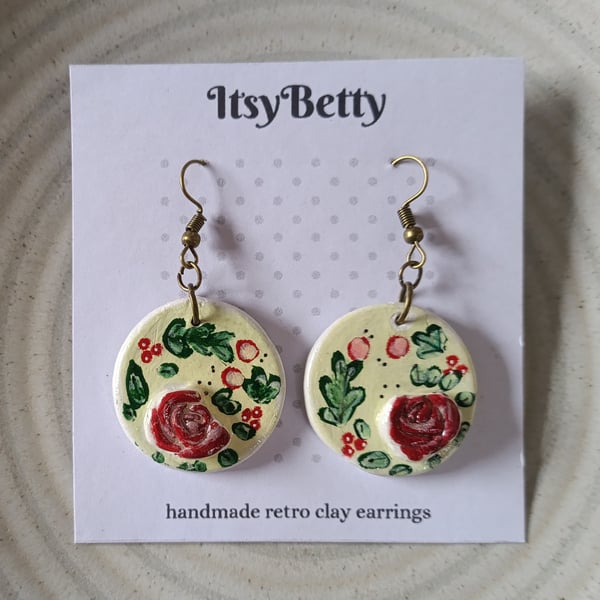 Ditsy rose earrings 