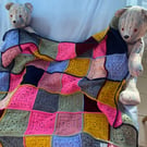 Granny Square Blanket. Gift for Man or Woman. Country look for a Pretty Cottage