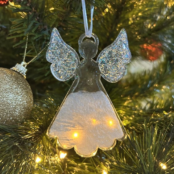 Handmade Resin Angels with Drusy Wings – Christmas Hanging Decoration