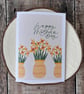 Happy Mothers Day, Modern Calligraphy, Daffodils, Muted Colour Palette, Greeting