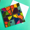 Square Greeting Card - stained glass effect