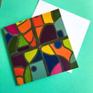 Square Greeting Card - stained glass effect