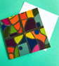 Square Greeting Card - stained glass effect