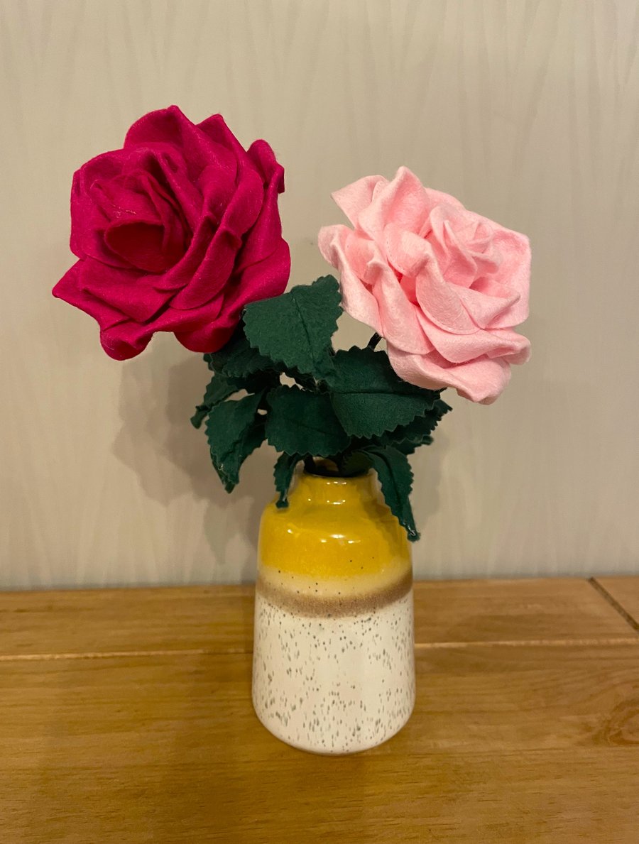 Handmade felt Roses
