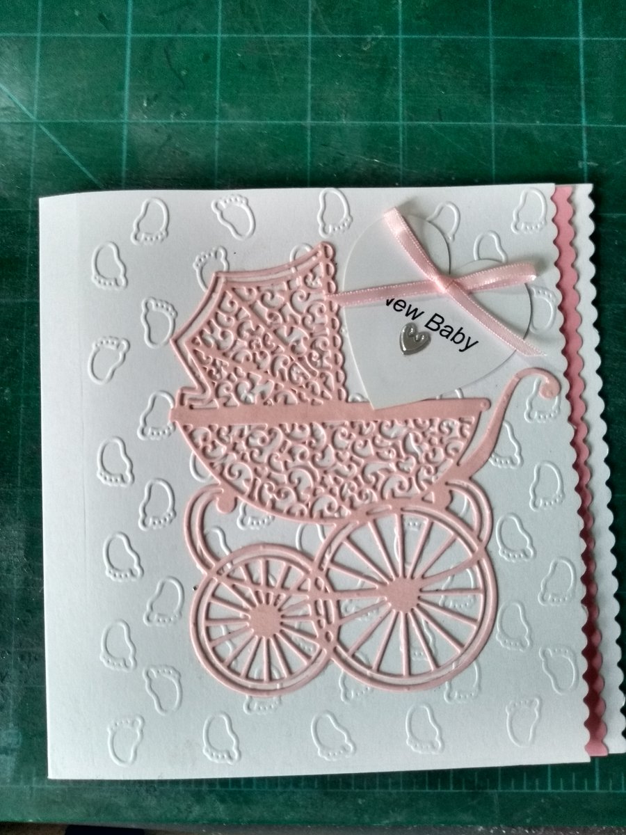New baby girl pram card