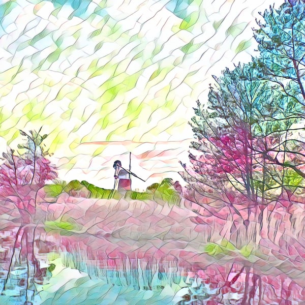 Digital Download of Art Print Windmill on the Broads Norfolk 