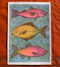 Three Fishes, 3-colour risograph print - Image 5