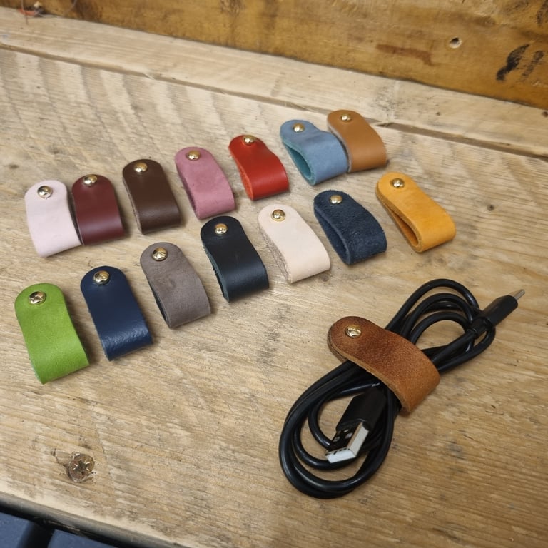 Genuine Leather Hand Made Cable Tidy's