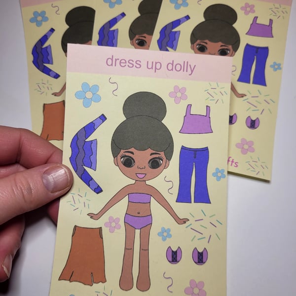 dress up doll sticker sheet