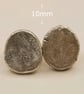 Molten Sterling Silver Stud Earrings - Organic Oval Silver Studs - One of a Kind
