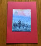 Hand Painted Christmas Yule Card 'Yule Snow Storm'