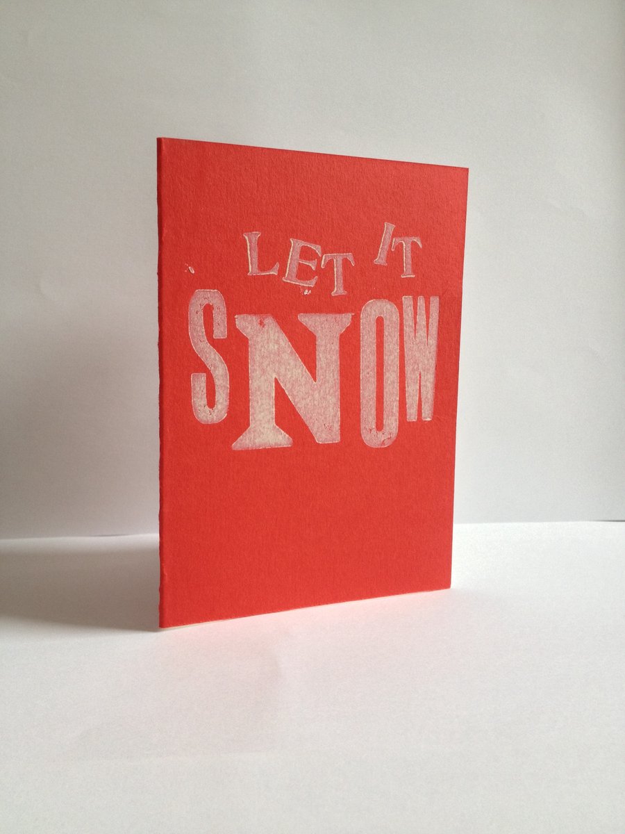 Let it Snow letterpress Christmas card pack of six