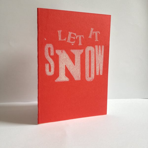 Let it Snow letterpress Christmas card pack of six