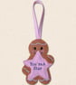 Gingerbread Star Decoration - Personalised Felt Hanging Decor - Image 4
