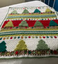 The Spruce Trees and Stripes Crocheted Christmas Blanket