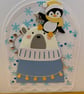 Handmade Christmas Wishes Card – Modern Bear & Penguin Christmas Card - Image 4