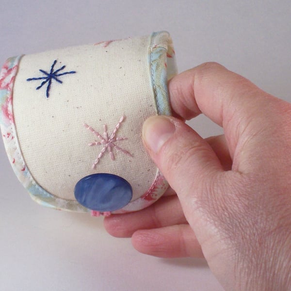 Hand embroidered fabric cuff 