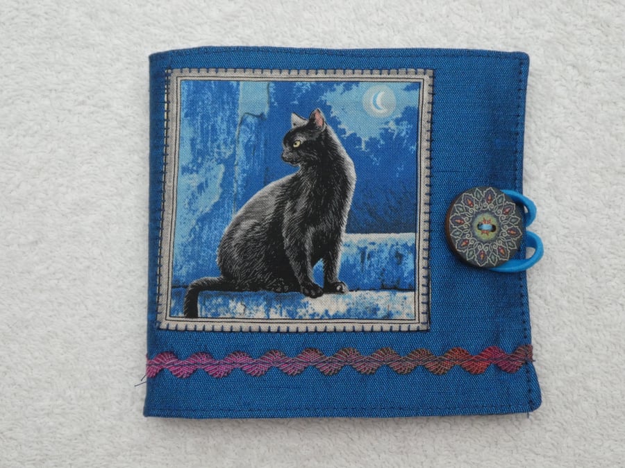 Sewing Needle Case with Black Cat