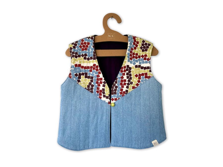Magical Mosaics Handmade Quilted Vest (Size Small UK 8-10)