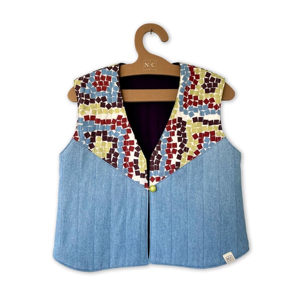 Magical Mosaics Handmade Quilted Vest (Size Small UK 8-10)