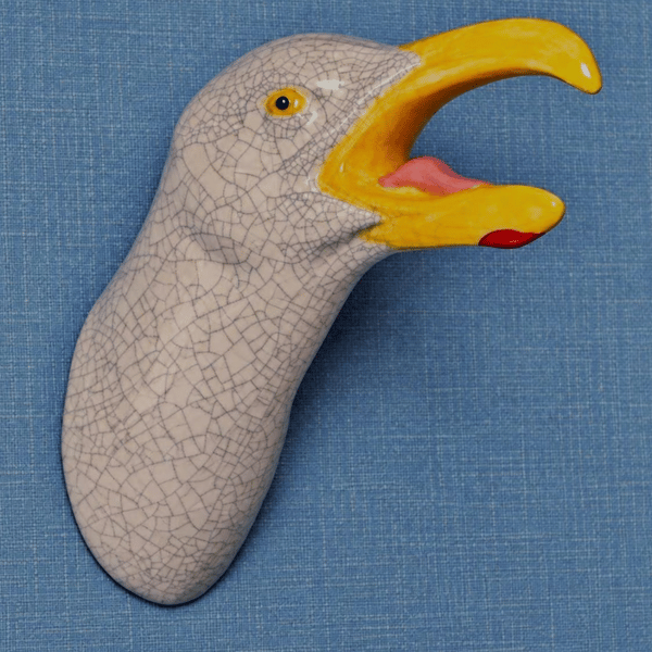 Ceramic Wall Mounted Seagull Head (Squawking)