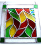 Leaves Stained Glass Suncatcher Handmade Bordered - Image 6