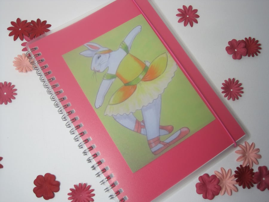 SALE Bunny Rabbit Ballet Dancer Notebook