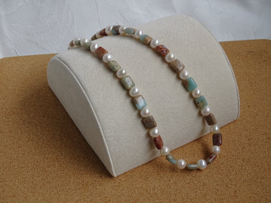 Jasper & Pearl Necklace