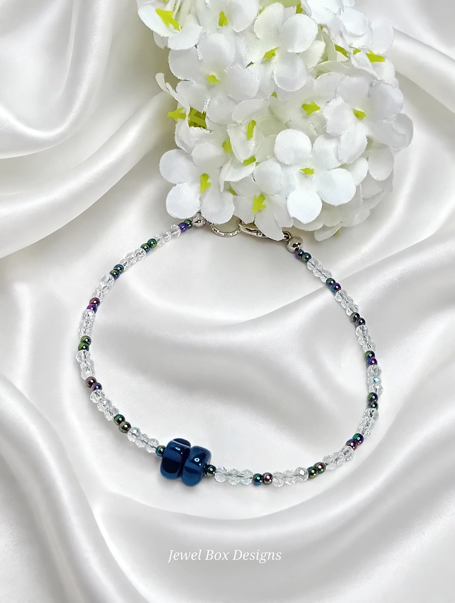 Hematite & Glass Bracelet