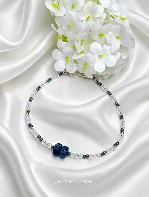 Hematite & Glass Bracelet