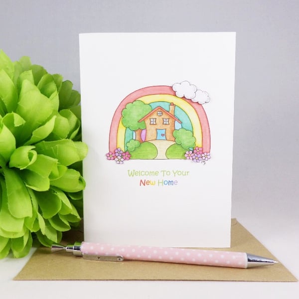 Rainbow New Home Card - Little House