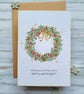 Christmas Wreath Card Set - 4 card set - eucalyptus wreath, gold elements, berry - Image 4