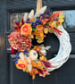 40cm Luxury Autumn Wreath with Hydrangea, Pumpkins & Berries