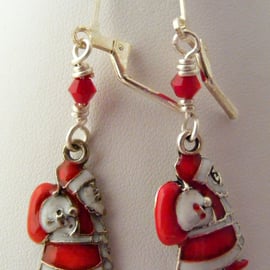 Enamel Santa Earrings.