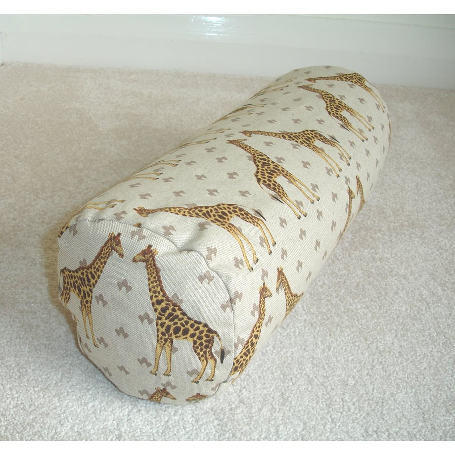 Giraffe Bolster Cushion Cover 16"x6" Round Cylinder Neck Roll Pillow Giraffes