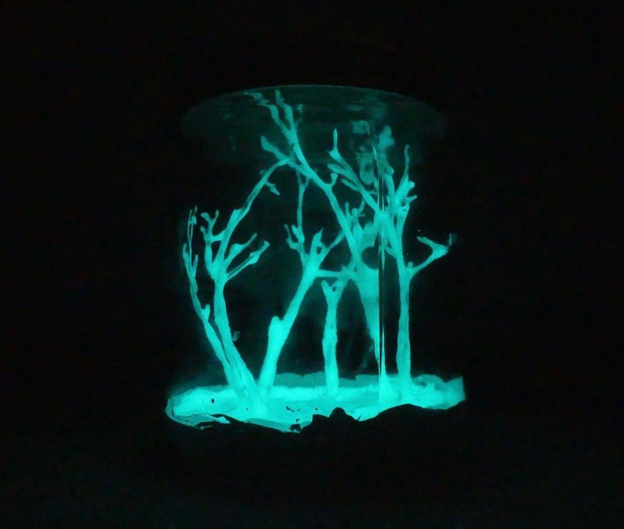 Tiny Glowing Forest in a Jar - READY TO SHIP