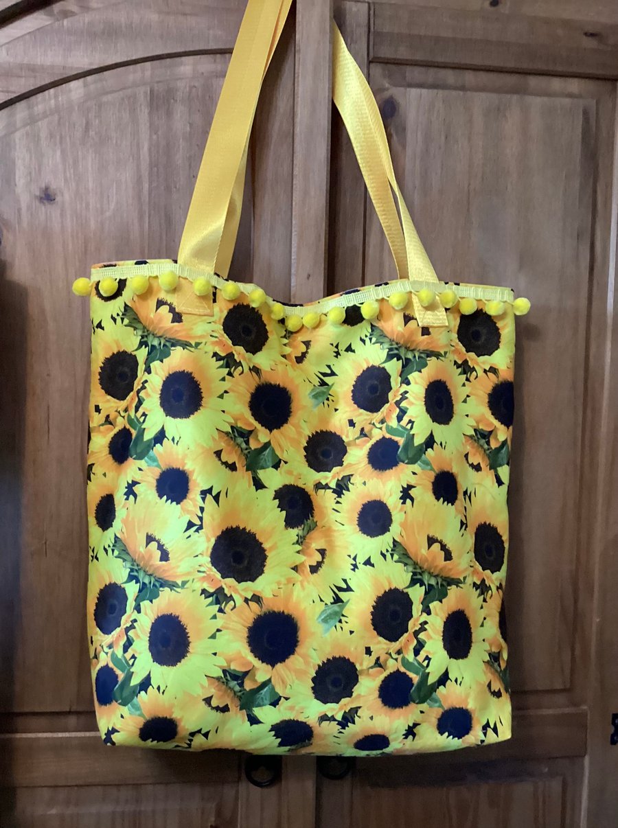 Sunflower bad, large tote bag, tote bag