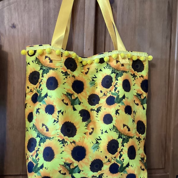 Sunflower bad, large tote bag, tote bag