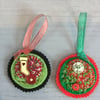 Christmas Hanging Decorations - set of 2