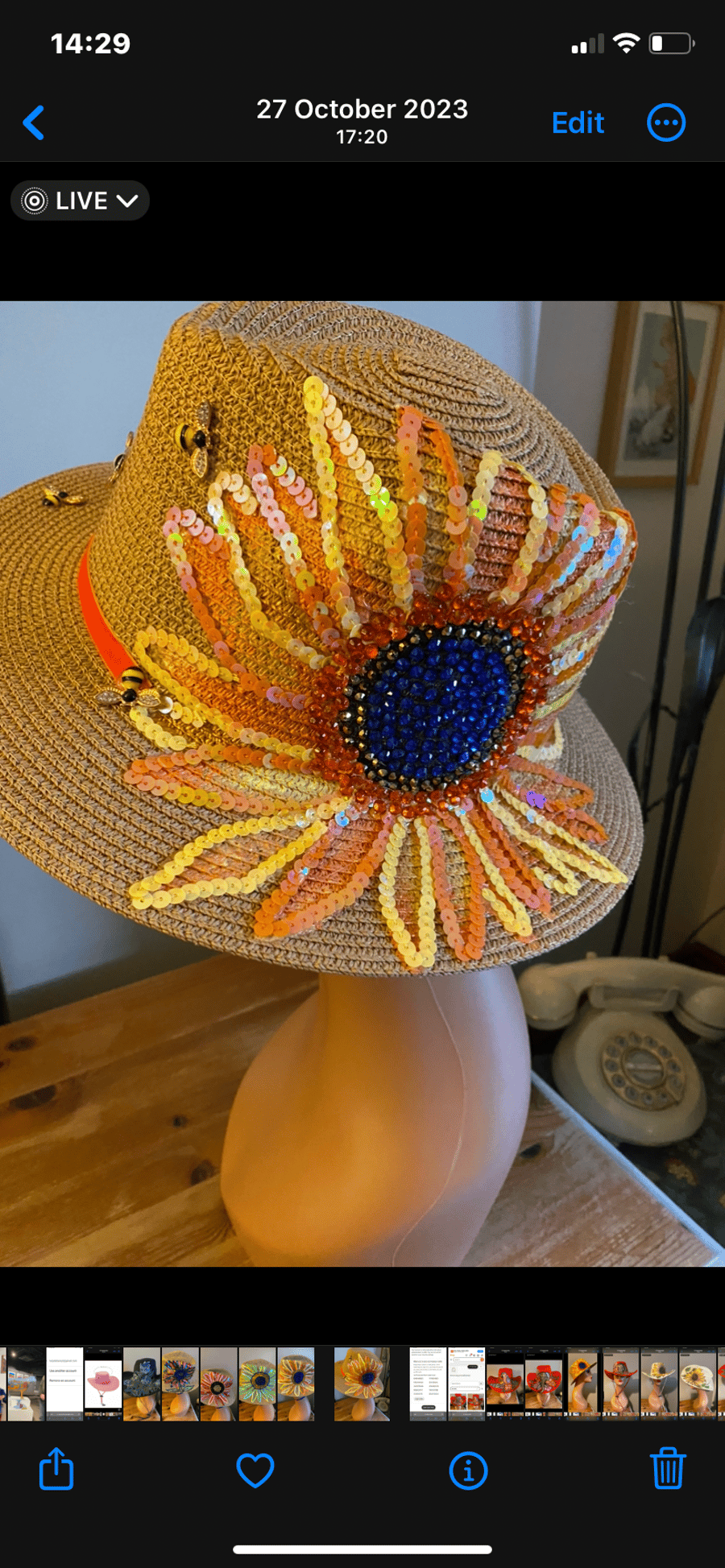 Hand painted hat 