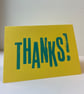 Thanks letterpress printed card A6 landscape  - Image 2