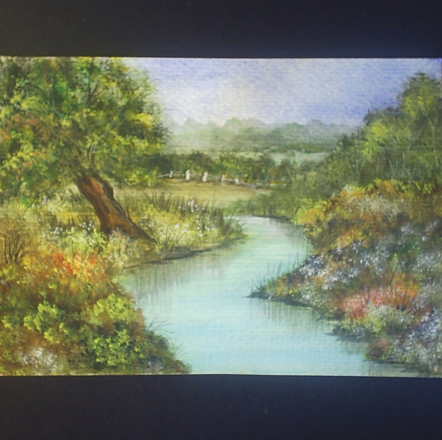 7x5 watercolour landscape original art painting POST FREE
