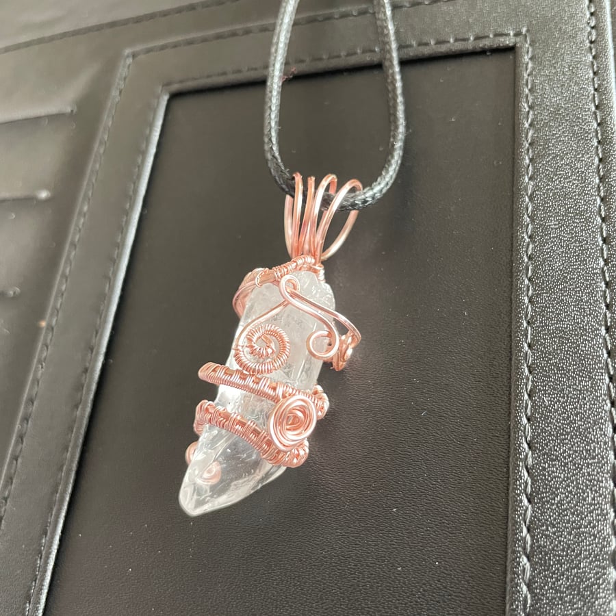 Clear Quartz Pendant - Wire Wrapped