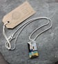 Handmade Ceramic Rock Goddess pendant in blue and turquoise - Image 2